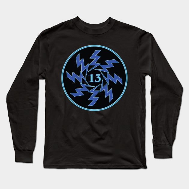 13 Lightning Blue Long Sleeve T-Shirt by *Ajavu*